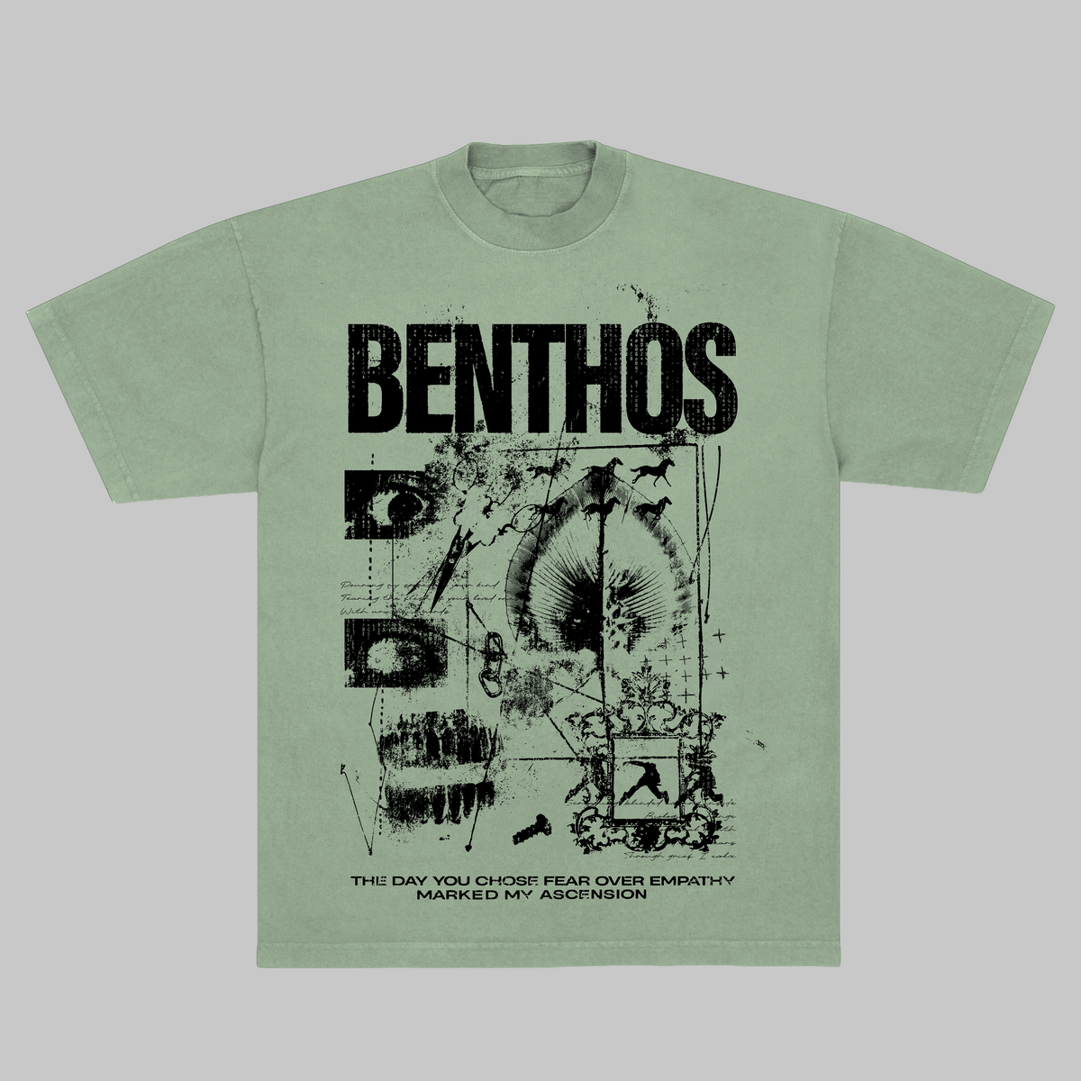 Benthos - Collage T-Shirt - Sage Green